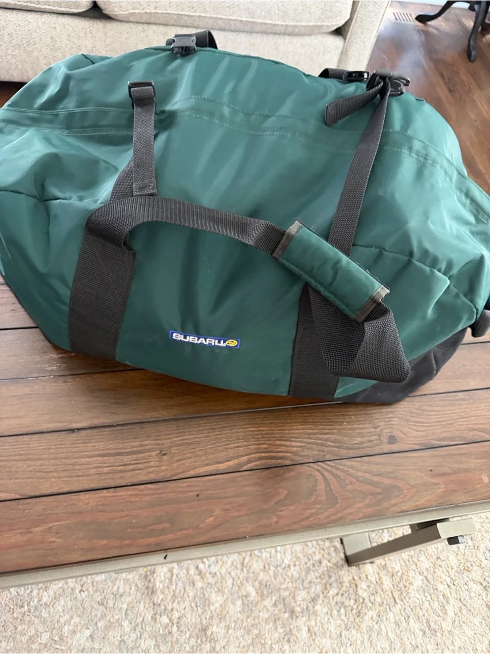 Vintage L.L.Bean Subaru Green Large Duffel Bag Unisex Canvas Travel Weekender
